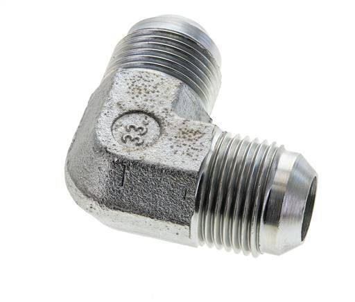 90 Grad JIC-Winkelverschraubung UN 1-1/16''-12 Außengewinde Stahl 350bar (4917.5psi)