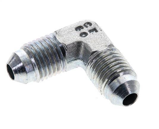 90deg JIC Angled Fitting UNF 7/16''-20 Male Steel 450bar (6322.5psi) [2 Pieces]