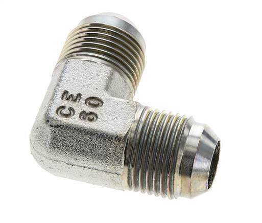 90 Grad JIC-Winkelverschraubung UNF 7/8''-14 Außengewinde Stahl 350bar (4917.5psi)