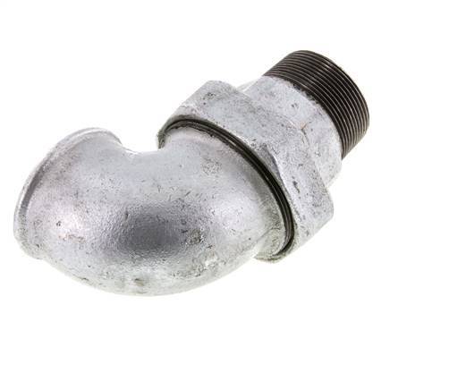 90 Grad abgewinkeltes Verbindungsstück 2'' Male R x Female Rp Cast Iron Conical Seal 25bar (351.25psi)