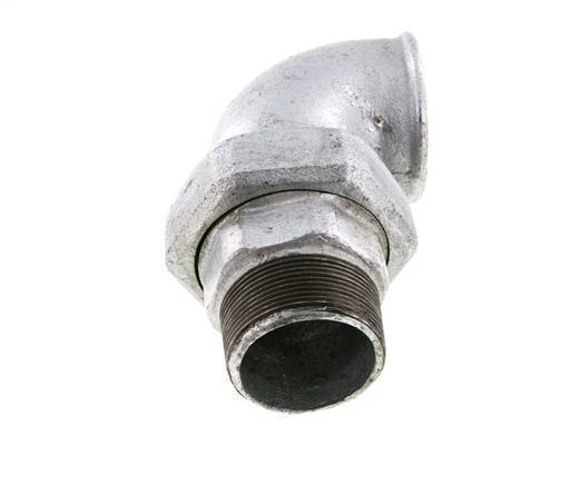 90deg Angled Connector 2'' Male R x Female Rp Cast Iron Conical Seal 25bar (351.25psi)