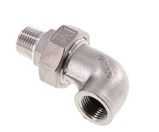 90 Grad abgewinkelter Anschluss 1/2'' Außengewinde R x Innengewinde Rp Edelstahl konische Dichtung 16bar (224.8psi)