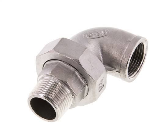90 Grad abgewinkeltes Verbindungsstück 3/4'' Außengewinde R x Innengewinde Rp Edelstahl konische Dichtung 16bar (224.8psi)