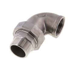 90 Grad abgewinkeltes Verbindungsstück 1 1/4'' Außengewinde R x Innengewinde Rp Edelstahl konische Dichtung 16bar (224.8psi)