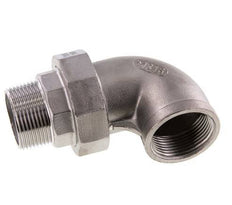 90 Grad abgewinkeltes Verbindungsstück 1 1/4'' Außengewinde R x Innengewinde Rp Edelstahl konische Dichtung 16bar (224.8psi)