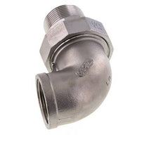 90 Grad abgewinkeltes Verbindungsstück 1 1/4'' Außengewinde R x Innengewinde Rp Edelstahl konische Dichtung 16bar (224.8psi)