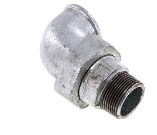 90 Grad abgewinkeltes Verbindungsstück 1 1/4'' männlich R x weiblich Rp Gusseisen konische Dichtung 25bar (351.25psi)