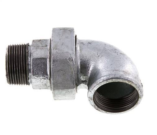 90 Grad abgewinkeltes Verbindungsstück 1 1/4'' männlich R x weiblich Rp Gusseisen konische Dichtung 25bar (351.25psi)