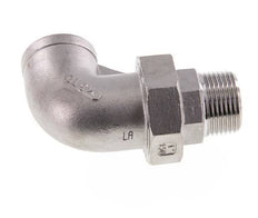 90 Grad abgewinkeltes Verbindungsstück 1'' Male R x Female Rp Edelstahl konische Dichtung 16bar (224.8psi)