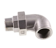 90 Grad abgewinkeltes Verbindungsstück 1'' Male R x Female Rp Edelstahl konische Dichtung 16bar (224.8psi)