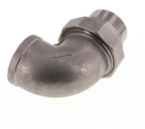 90 Grad abgewinkeltes Verbindungsstück 2'' Male R x Female Rp Edelstahl konische Dichtung 16bar (224.8psi)