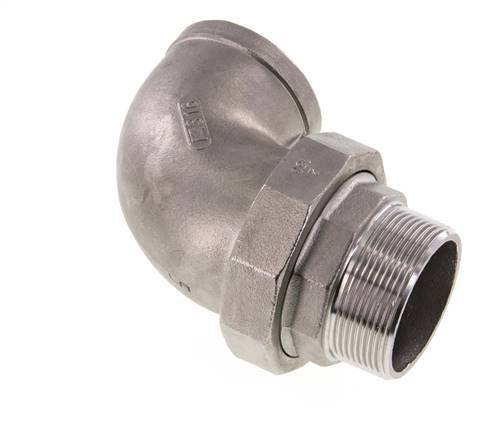 90 Grad abgewinkeltes Verbindungsstück 2'' Male R x Female Rp Edelstahl konische Dichtung 16bar (224.8psi)