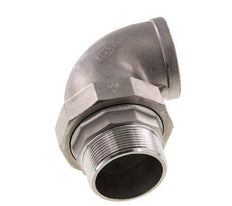 90 Grad abgewinkeltes Verbindungsstück 2'' Male R x Female Rp Edelstahl konische Dichtung 16bar (224.8psi)