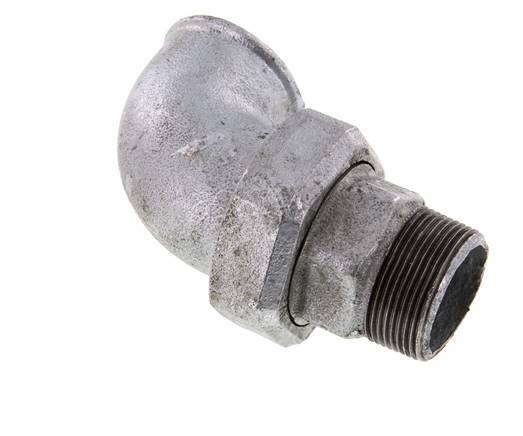 90deg Angled Connector 1 1/2'' Male R x Female Rp Cast Iron Conical Seal 25bar (351.25psi)