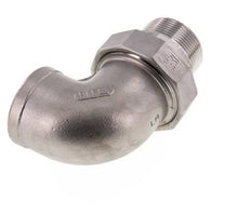 90 Grad abgewinkeltes Verbindungsstück 1 1/2'' Außengewinde R x Innengewinde Rp Edelstahl konische Dichtung 16bar (224.8psi)