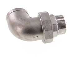 90 Grad abgewinkeltes Verbindungsstück 1 1/2'' Außengewinde R x Innengewinde Rp Edelstahl konische Dichtung 16bar (224.8psi)