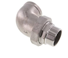90 Grad abgewinkeltes Verbindungsstück 1 1/2'' Außengewinde R x Innengewinde Rp Edelstahl konische Dichtung 16bar (224.8psi)