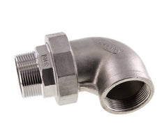 90 Grad abgewinkeltes Verbindungsstück 1 1/2'' Außengewinde R x Innengewinde Rp Edelstahl konische Dichtung 16bar (224.8psi)