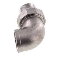90 Grad abgewinkeltes Verbindungsstück 1 1/2'' Außengewinde R x Innengewinde Rp Edelstahl konische Dichtung 16bar (224.8psi)