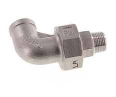 90 Grad abgewinkeltes Verbindungsstück 3/8'' Außengewinde R x Innengewinde Rp Edelstahl konische Dichtung 16bar (224.8psi)