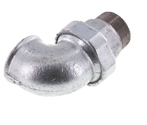 90deg Angled Union Connector 2'' Male R x Female Rp Cast Iron Flat Seal Centellen 25bar (351.25psi)