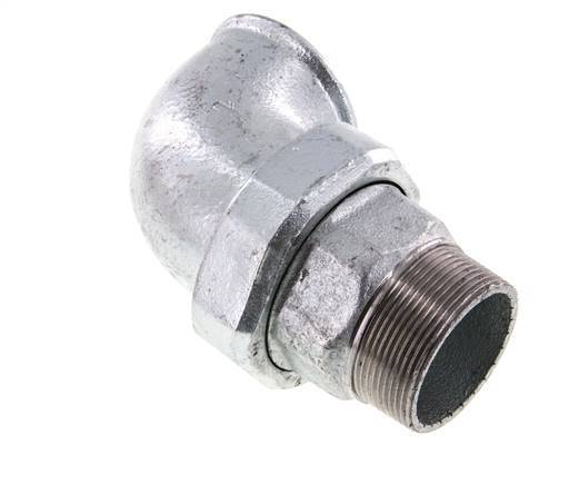 90deg Angled Union Connector 2'' Male R x Female Rp Cast Iron Flat Seal Centellen 25bar (351.25psi)
