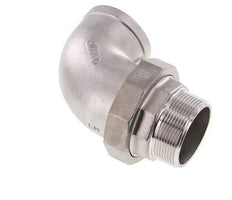 90 Grad abgewinkelter Verschraubungsanschluss 2'' Außengewinde R x Innengewinde Rp Edelstahl Flachdichtung PTFE 16bar (224.8psi)