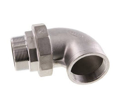 90 Grad abgewinkelter Verschraubungsanschluss 2'' Außengewinde R x Innengewinde Rp Edelstahl Flachdichtung PTFE 16bar (224.8psi)