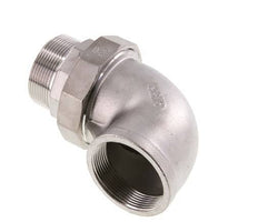 90 Grad abgewinkelter Verschraubungsanschluss 2'' Außengewinde R x Innengewinde Rp Edelstahl Flachdichtung PTFE 16bar (224.8psi)