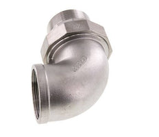 90 Grad abgewinkelter Verschraubungsanschluss 2'' Außengewinde R x Innengewinde Rp Edelstahl Flachdichtung PTFE 16bar (224.8psi)