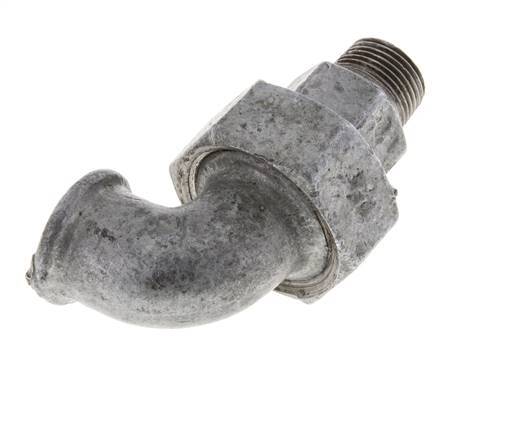 90deg Angled Union Connector 3/8'' Male R x Female Rp Cast Iron Flat Seal Centellen 25bar (351.25psi)