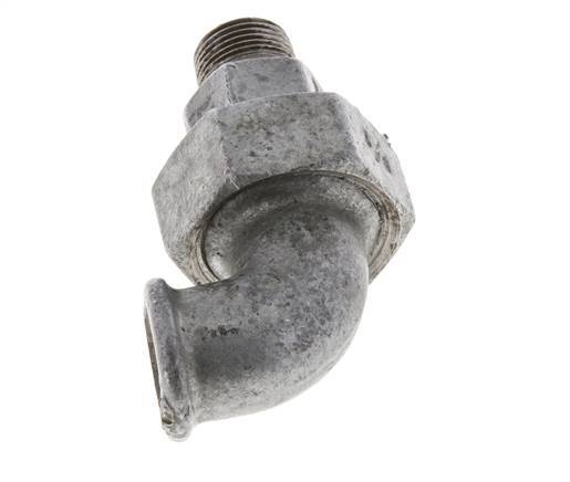 90 Grad abgewinkelte Verschraubung 3/8'' Male R x Female Rp Cast Iron Flat Seal Centellen 25bar (351.25psi)