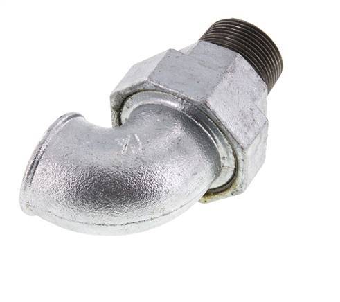 90 Grad abgewinkelte Verschraubung 1 1/4'' R x Rp Gusseisen Flachdichtung Centellen 25bar (351.25psi)