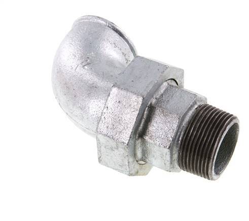 90 Grad abgewinkelte Verschraubung 1 1/4'' R x Rp Gusseisen Flachdichtung Centellen 25bar (351.25psi)
