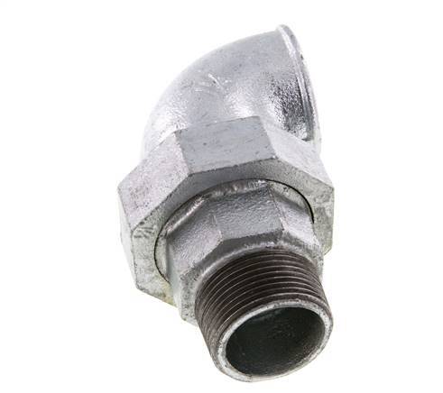 90 Grad abgewinkelte Verschraubung 1 1/4'' R x Rp Gusseisen Flachdichtung Centellen 25bar (351.25psi)