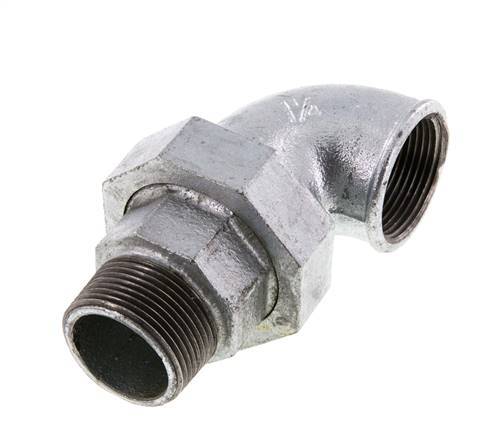 90 Grad abgewinkelte Verschraubung 1 1/4'' R x Rp Gusseisen Flachdichtung Centellen 25bar (351.25psi)