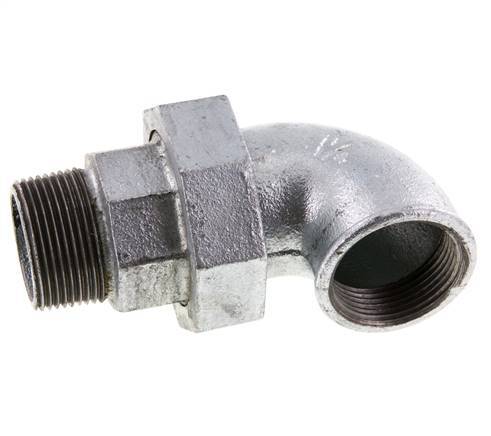 90 Grad abgewinkelte Verschraubung 1 1/4'' R x Rp Gusseisen Flachdichtung Centellen 25bar (351.25psi)