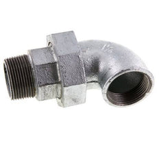 90 Grad abgewinkelte Verschraubung 1 1/4'' R x Rp Gusseisen Flachdichtung Centellen 25bar (351.25psi)