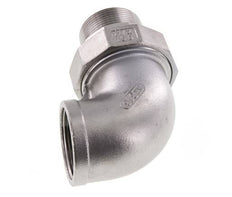 90 Grad abgewinkelter Verschraubungsanschluss 1 1/4'' Außengewinde R x Innengewinde Rp Edelstahl Flachdichtung PTFE 16bar (224.8psi)