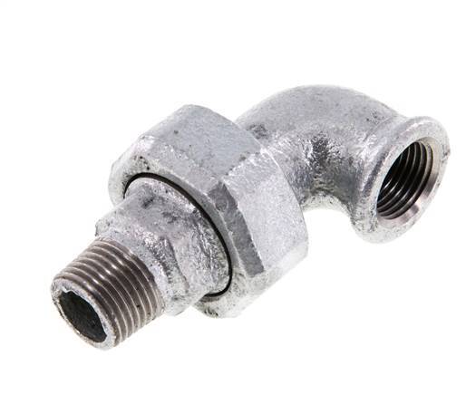 90 Grad abgewinkelter Verschraubungsanschluss 1/2'' Male R x Female Rp Cast Iron Flat Seal Centellen 25bar (351.25psi)