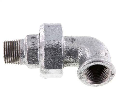 90 Grad abgewinkelter Verschraubungsanschluss 1/2'' Male R x Female Rp Cast Iron Flat Seal Centellen 25bar (351.25psi)