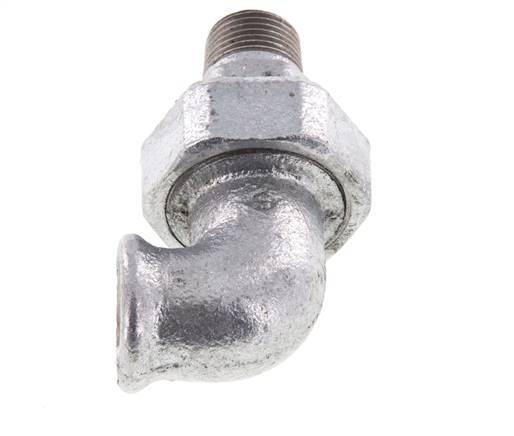 90 Grad abgewinkelter Verschraubungsanschluss 1/2'' Male R x Female Rp Cast Iron Flat Seal Centellen 25bar (351.25psi)