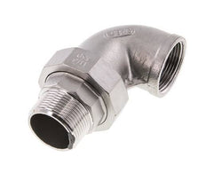 90 Grad abgewinkelter Verschraubungsstutzen 1 1/2'' Außengewinde R x Innengewinde Rp Edelstahl Flachdichtung PTFE 16bar (224.8psi)