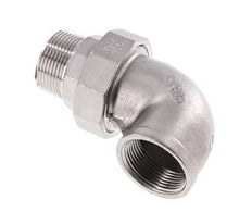 90 Grad abgewinkelter Verschraubungsstutzen 1 1/2'' Außengewinde R x Innengewinde Rp Edelstahl Flachdichtung PTFE 16bar (224.8psi)