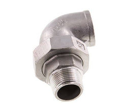 90 Grad abgewinkelter Verschraubungsstutzen 3/4'' Außengewinde R x Innengewinde Rp Edelstahl Flachdichtung PTFE 16bar (224.8psi)