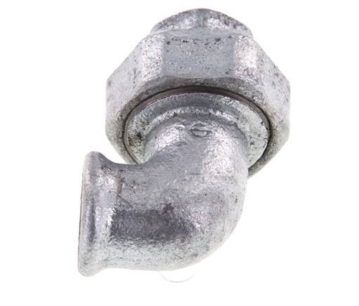 90-Grad-Verschraubung Rp1/2'' Innengewinde Gusseisen Konische Dichtung 25bar (351.25psi)