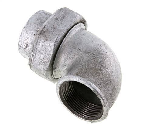 90-Grad-Verschraubung Rp1 1/2'' Innengewinde Gusseisen Konische Dichtung 25bar (351.25psi)