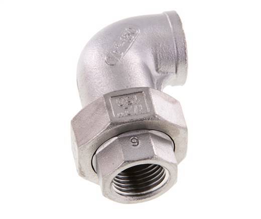 90-Grad-Verschraubung Rp1/2'' Innengewinde Edelstahl konische Dichtung 16bar (224.8psi)