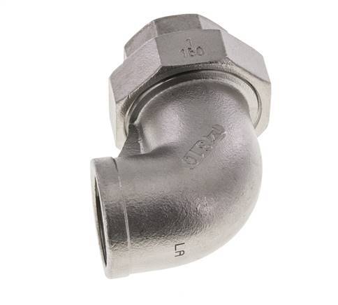 90Grad abgewinkelter Verschraubungsanschluss Rp1'' Weiblich Edelstahl Flachdichtung PTFE 16bar (224.8psi)