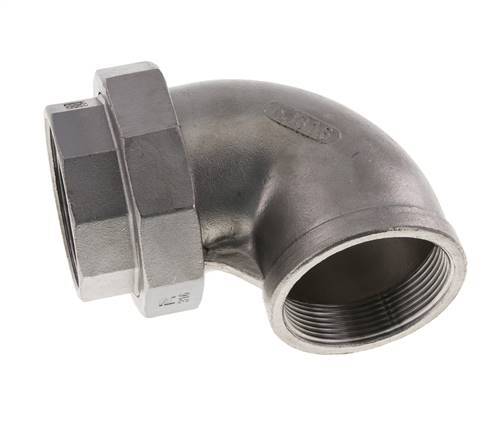 90Grad abgewinkelter Verschraubungsanschluss Rp2'' Weiblich Edelstahl Flachdichtung PTFE 16bar (224.8psi)